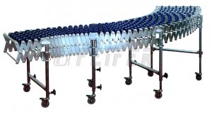DH500 conveyor - 5 plastic skate wheels, extensible 1,58-5,80 m