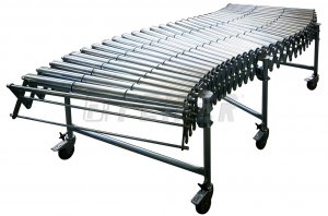DH500 conveyor - 2 steel rollers, extensible 1,10 - 2,68m