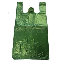 T-shirt bag 15K, 360+200x700 mm, green, in block