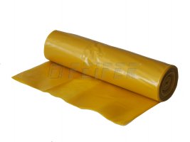 LDPE bin bag, 700 x 1100 mm, type 100 yellow, 15 pcs/roll - without cover