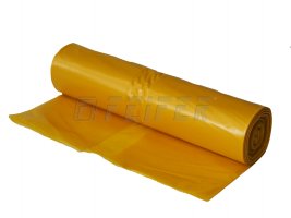 LDPE bin bag, 700 x 1100 mm, type 60, yellow, 25 pcs/roll - without cover