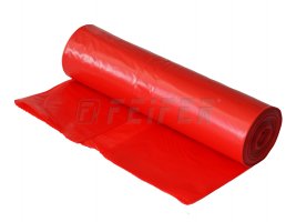 LDPE bin bag, 700 x 1100 mm, type 60, red, 25 pcs/roll - without cover