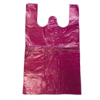 T-shirt bag 4K, 250+120x450 mm, red, in block