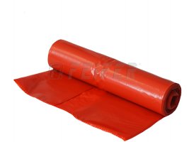 LDPE bin bag, 700 x 1100 mm, type 100, red, 15 pcs/roll - without cover