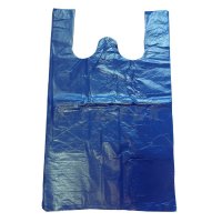 T-shirt bag 15K, 360+200x700 mm, blue, in block